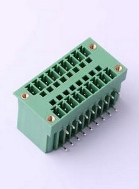 DB2ERHM-3.81-2*9P-GN 插拔式接线端子 螺丝固定 弯插,P=3.81mm