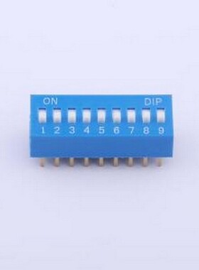 TA-09R 拨码开关 拨码开关蓝色09P-180度 间距2.54mm 立式直插正