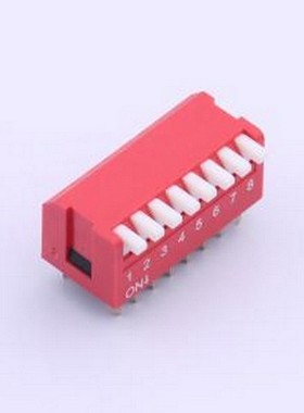 YDE08HG2 拨码开关 8位侧拨琴键红色镀金拨码开关 插件