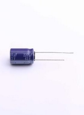 ECA1JM221 直插铝电解电容 220uF ±20% 63V 插件,D10xL16mm