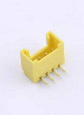 XY-HY2.0-4A21-YT 线对板针座 HY 2.0mm 1x4P 弯插 带扣 黄色 弯