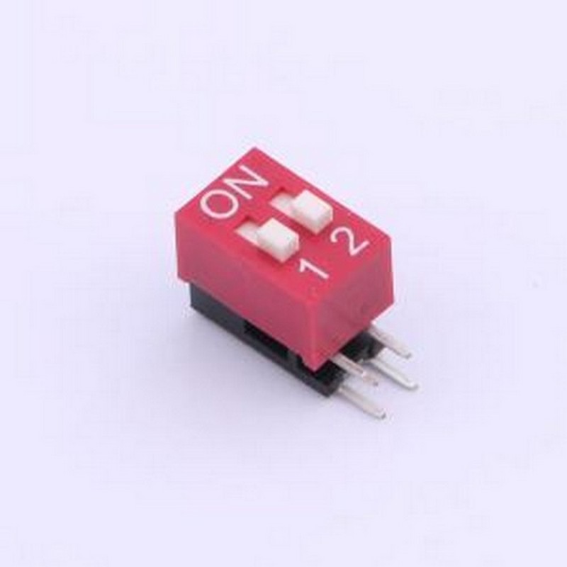 BA02GR 拨码开关 2.54mm间距 2P侧拨A型开关 插件