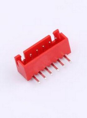 XY-XH2.54-6A21-R 线对板针座 XH 2.54mm 1x6P 弯插 红色 弯插,P=