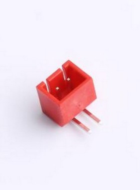 XY-XHB2.54-2A21-R 线对板针座 XHB 2.54mm 1x2P 弯插 带扣 红色