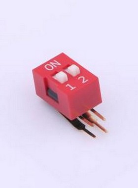 DA-02-R-T 拨码开关 红色90度弯脚 2位 KE拨码开关