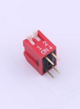 DP-02-R-T 拨码开关 红色侧拨长柄 2位 KE拨码开关 插件