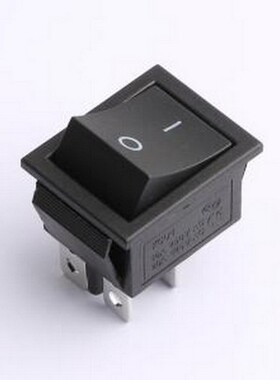 KCD4-4P 船型开关 25*30.5mm 四脚两档跷板开关 黑色 插件