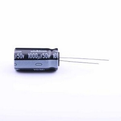 UVR1H102MHD 直插铝电解电容 1000uF ±20% 50V 插件,D12.5xL25mm