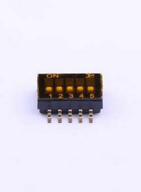 DSHP05TSGET 拨码开关 1.27mm 5位低推贴胶 拨码开关 SMD-10P,5.4