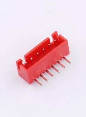 WF-1B254A6P-R 线对板针座 间距2.54mm 弯插 红色 1x6P 弯插,P=2.