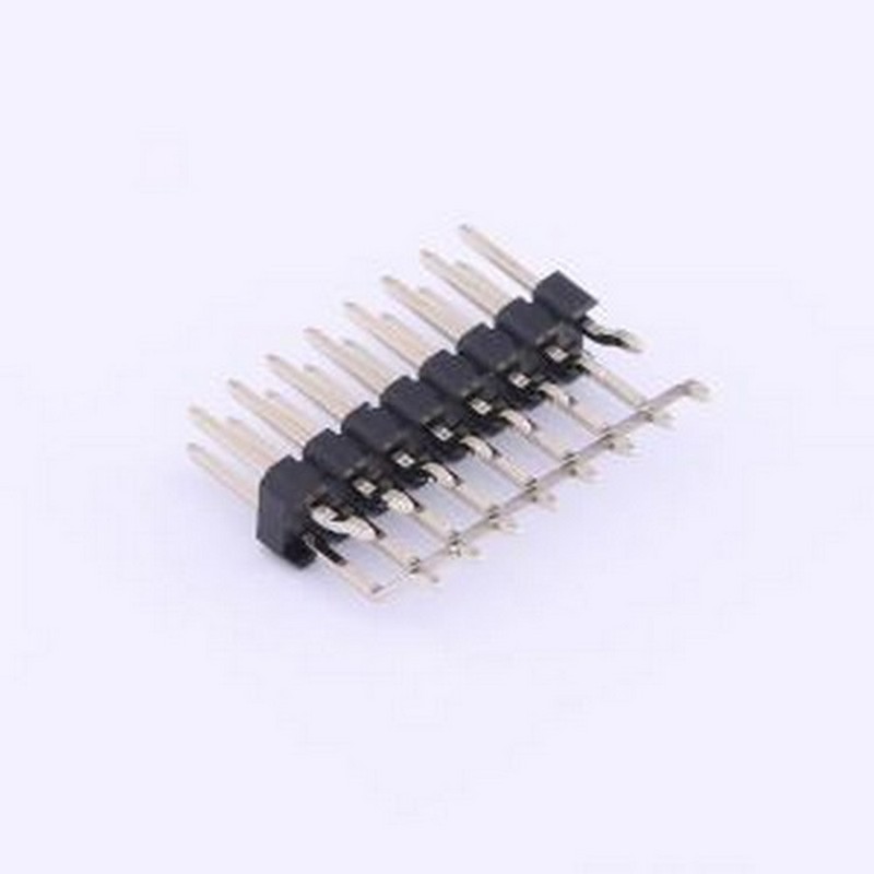 PZ254-2-08-WS 排针 2x8P 间距:2.54mm 方针 卧贴 黑色 SMD,P=2.5