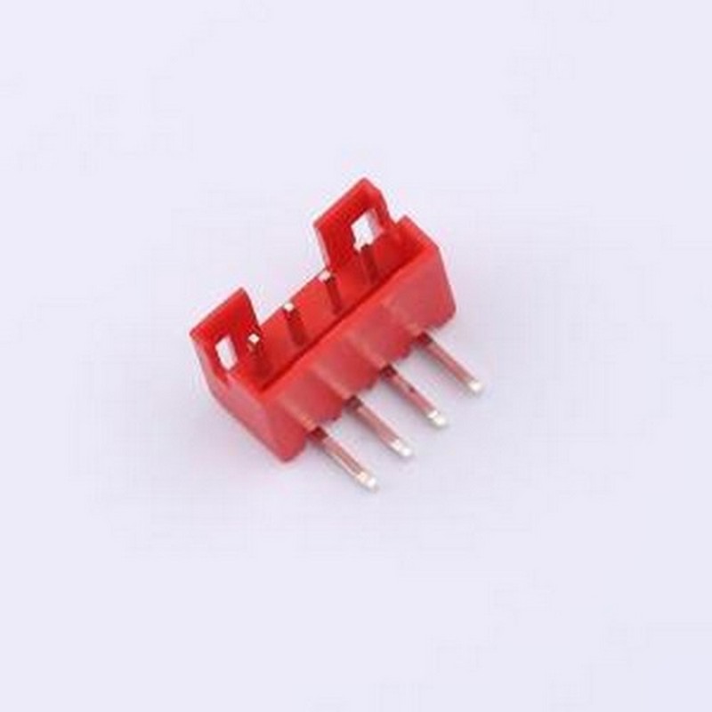 WF-1B200A4P-R 线对板针座 间距2.0mm 弯插 红色 1x4P 弯插,P=2mm