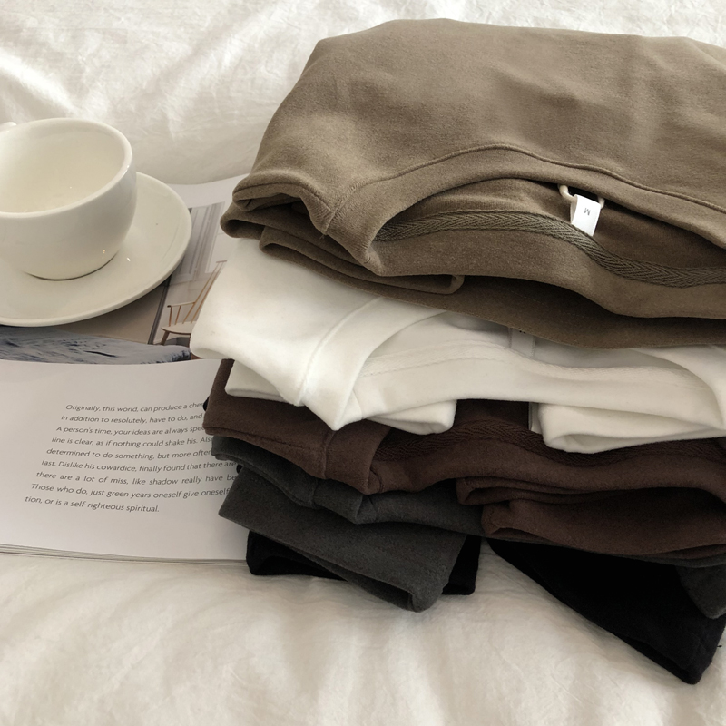 加厚德绒女韩版简约长袖长袖t恤