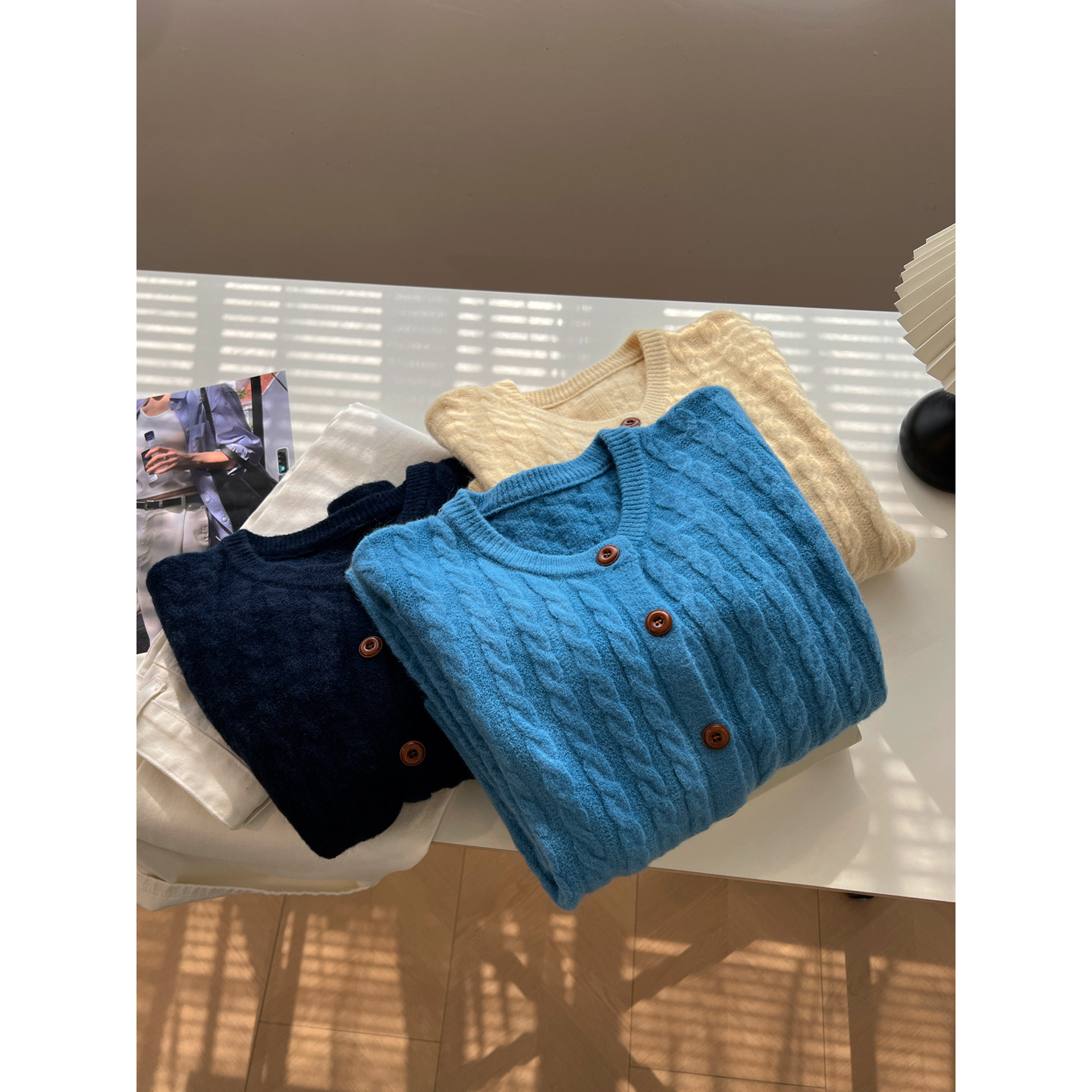 复古麻花开衫毛衣女宽松慵懒文艺针织衫外套2026春秋新款学生减龄