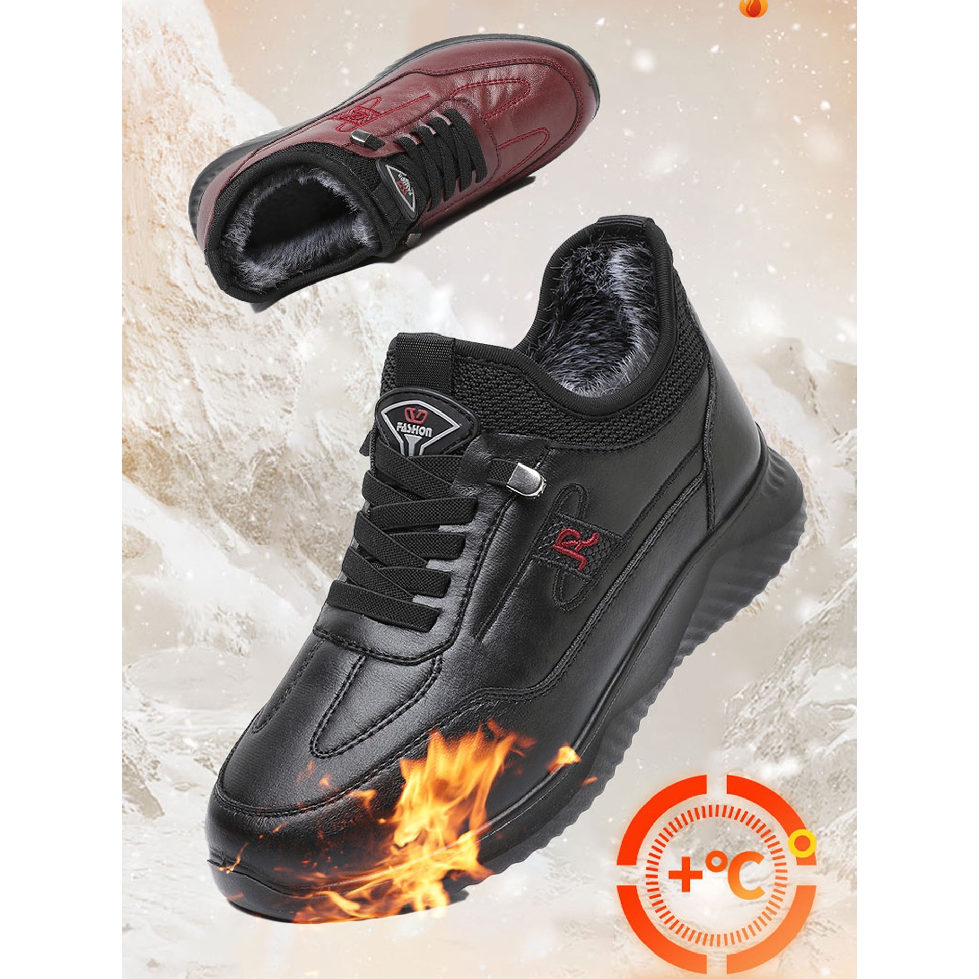 老北京布鞋男鞋冬季加绒保暖一脚蹬棉靴防滑软底中老年爸妈健步鞋