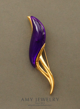 Park Lane梦幻紫果冻艺术胸针 | Amy Vintage西洋古董首饰