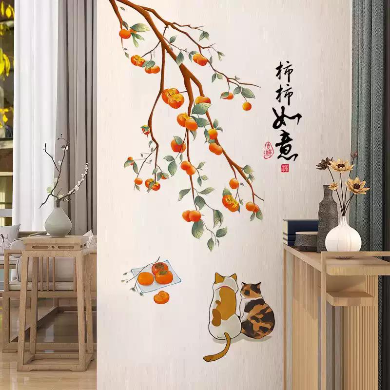 温馨事事如意精美化装饰玄关走廊墙面画新中式自粘贴纸画客厅餐厅图片