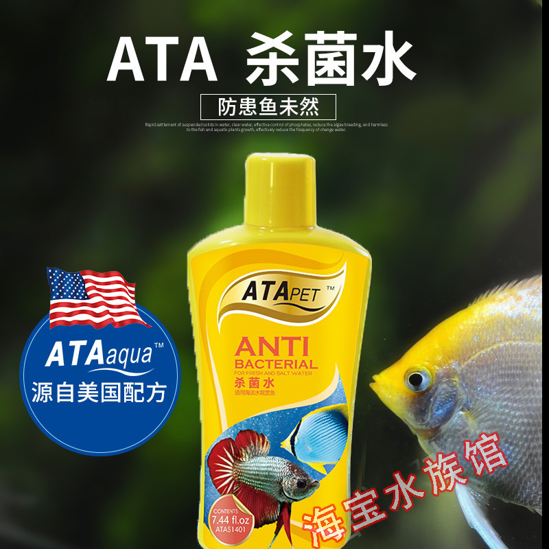 美国ATA杀菌水观赏鱼鱼缸开缸消毒阻止病菌传播烂身烂尾白棉药水