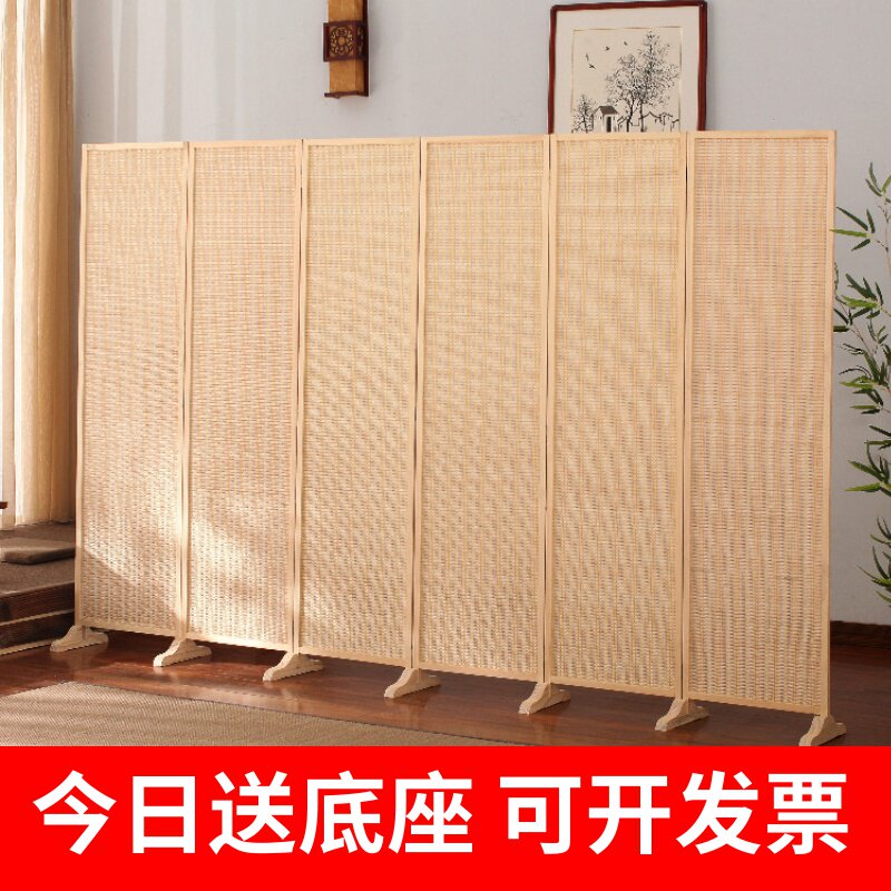竹编屏风隔断客厅2026新款折叠移动卧室遮挡隔板挡板帘办公室假墙