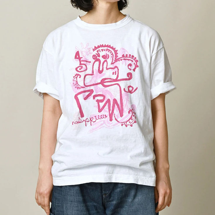 日系小众涂鸦竹节棉短袖T恤女ins