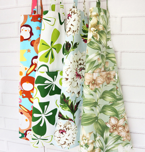 厨房女网红袖 套头巾 纯棉帆布加厚围裙田园可爱碎花家务护袖 韩式