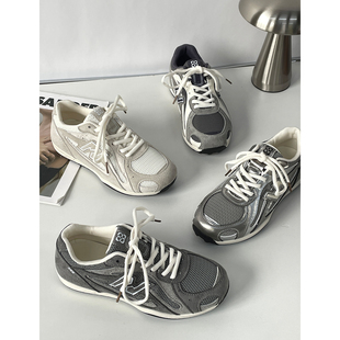 2026春季复古风德训鞋女休闲透气网面轻便运动鞋软底百搭休闲鞋