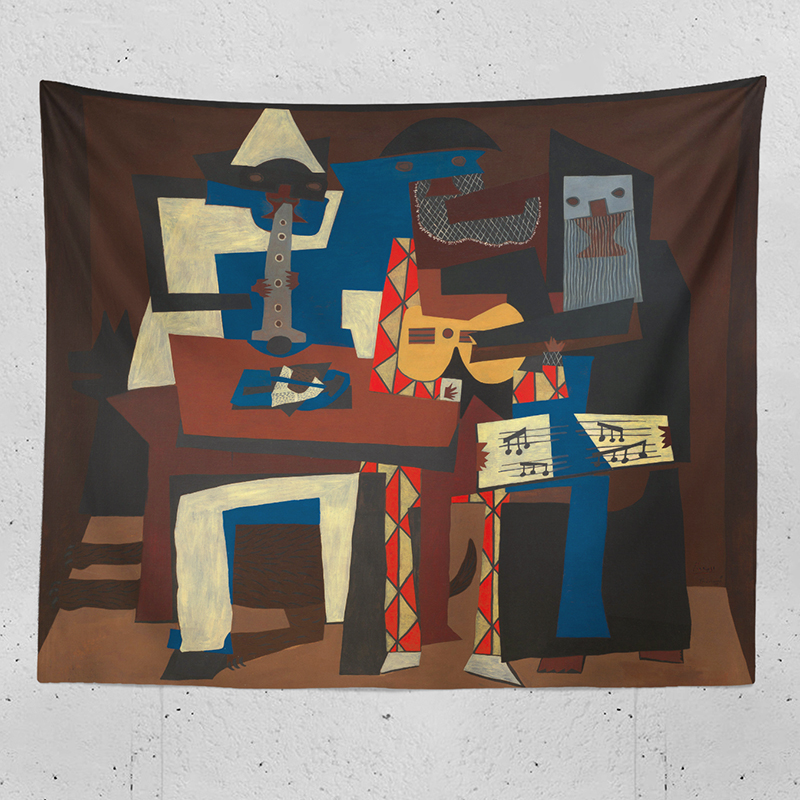 音乐家乐器艺术挂布 毕加索名画挂毯墙布 简约格调背景墙装饰布
