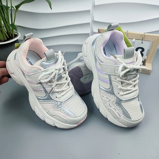 比迪童鞋26春季新款男女童双网运动鞋鞋轻便透气休闲鞋魔术贴