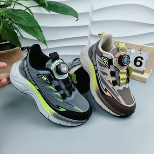 比迪童鞋25冬季新中大童加薄绒运动鞋鞋轻便保暖男童二棉鞋旋纽扣