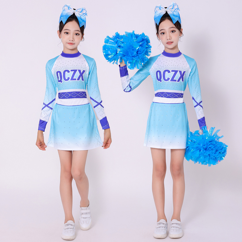 儿童花球啦啦操演出服女童拉拉队比赛服中小学生运动会团体操服装