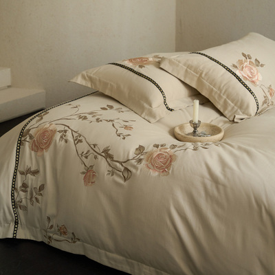 全棉加厚磨毛四件套中式风