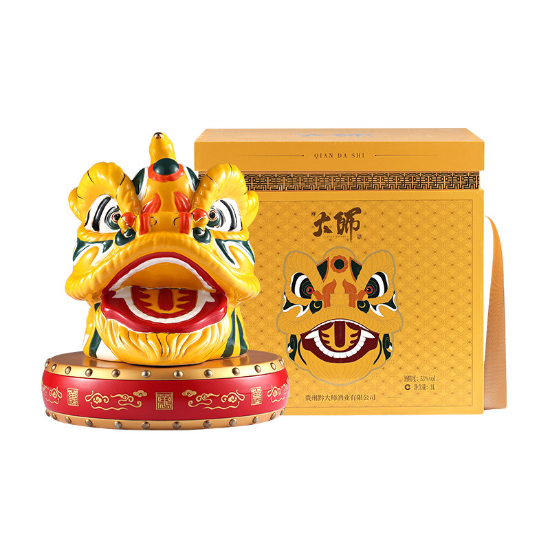 黔大师醒狮脸谱纪念酒53度酱香酒图片