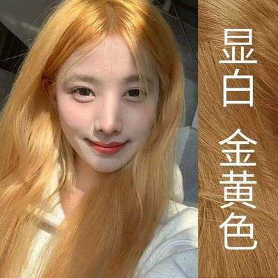 金黄色染发膏男女植物正品纯自己在家染发剂天然无刺激泡泡沫显白
