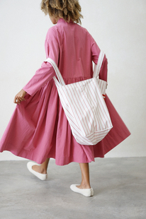 大容量红条纹双层大包托特包 侧背 双肩背 ATELIERSOMEPIECE 工碎