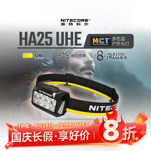 奈特科尔HA25UHE多色温户外头灯