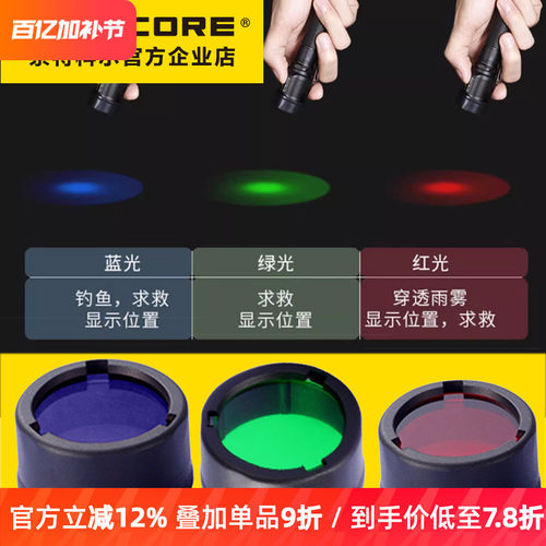 奈特科尔手电筒滤镜红绿蓝三色