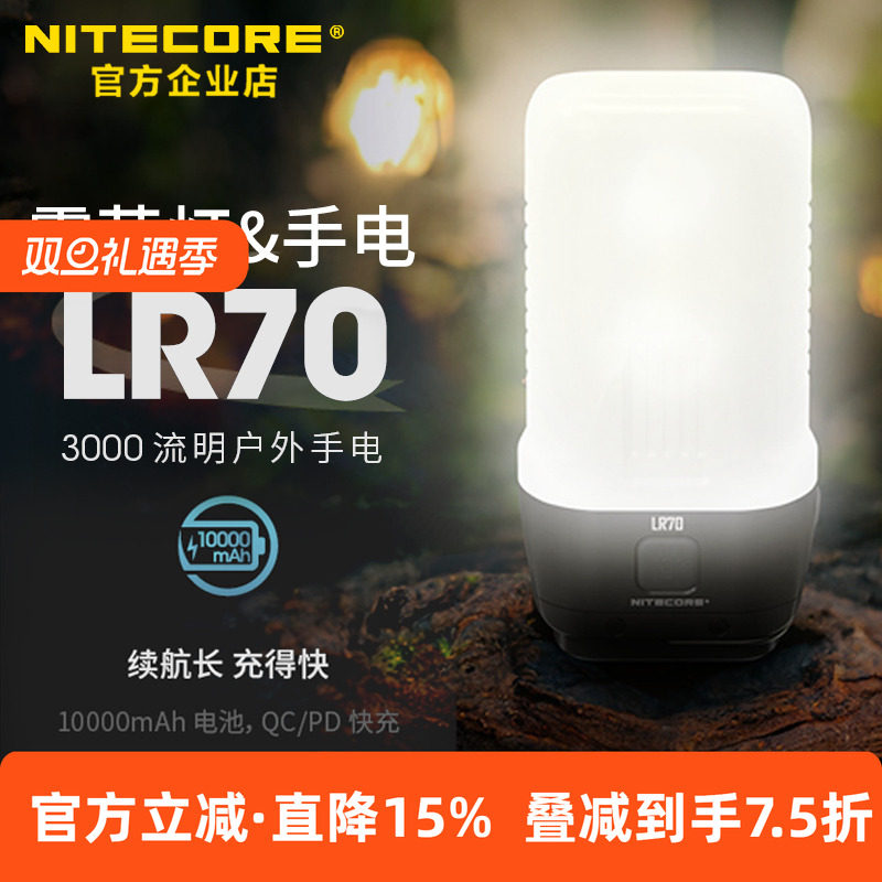 奈特科尔户外露营灯手电筒强光