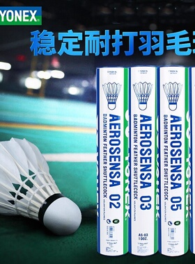 YONEX尤尼克斯羽毛球AS05飞行稳AS9鹅毛球耐打王训练比赛用球AS03