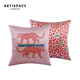 ARTISPACE秋冬新品 粉色复古豹纹双面印花意大利绒抱枕靠垫套