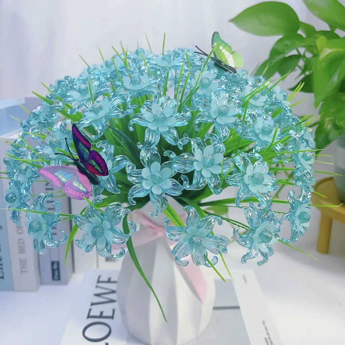 水晶鸢尾花花手工编织diy材料包