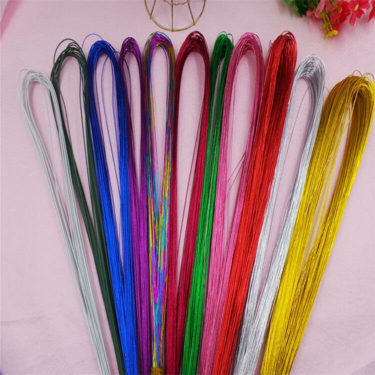 手工制作DIY材料彩色细铁丝永生纽扣花线软24号丝网花幼儿园