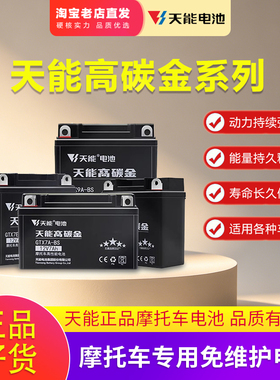 摩托车电池12V7ah踏板车125跨骑车9A弯梁车5A通用12v免维护蓄电池