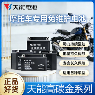 摩托车电池12V7ah踏板车125跨骑车9A弯梁车5A通用12v免维护蓄电池