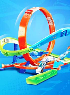 美泰风火轮轨道系列特技超级大回环特技套装小车滑行男孩玩具礼物