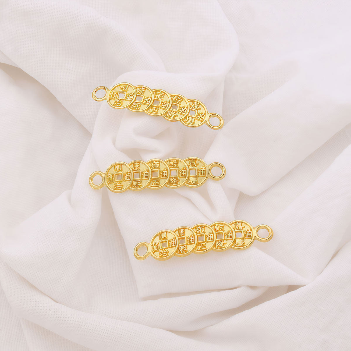 保色双吊金色铜钱DIY手工编织手链项链材料饰品配件串珠吊坠,饰品/流行首饰/时尚饰品新,其他DIY饰品配件,淘宝优惠券,粉丝福利购,淘宝优惠卷