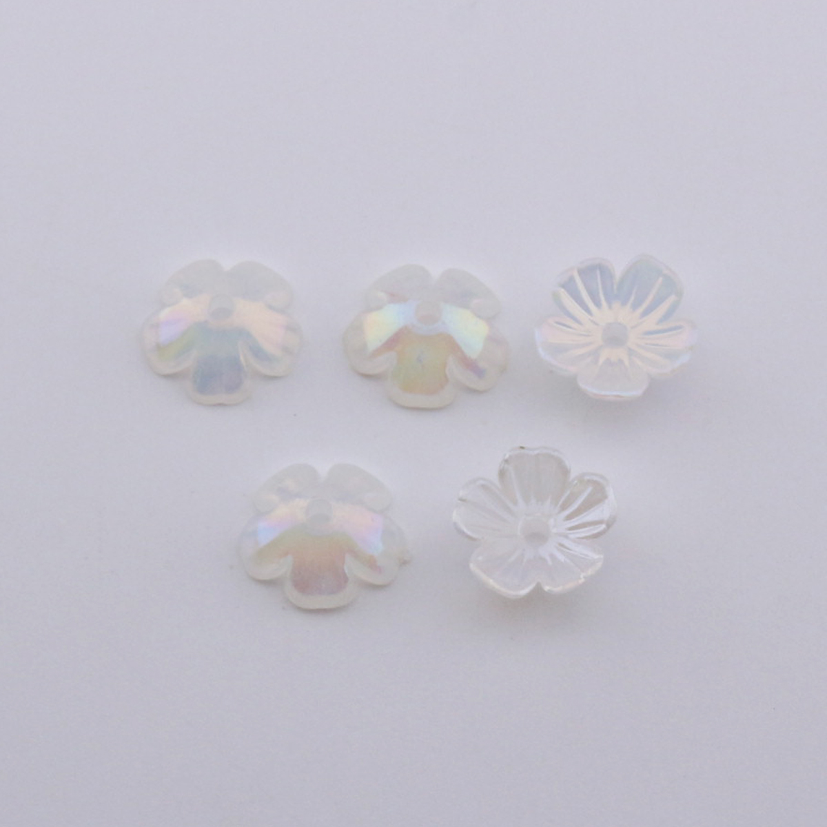 diy饰品配件亚克力炫彩彩色五瓣碗花瓣花托手工材料古风隔片