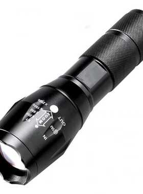 Temu伸缩变焦强光LED灯学生家用户外T6骑行可充电手电筒