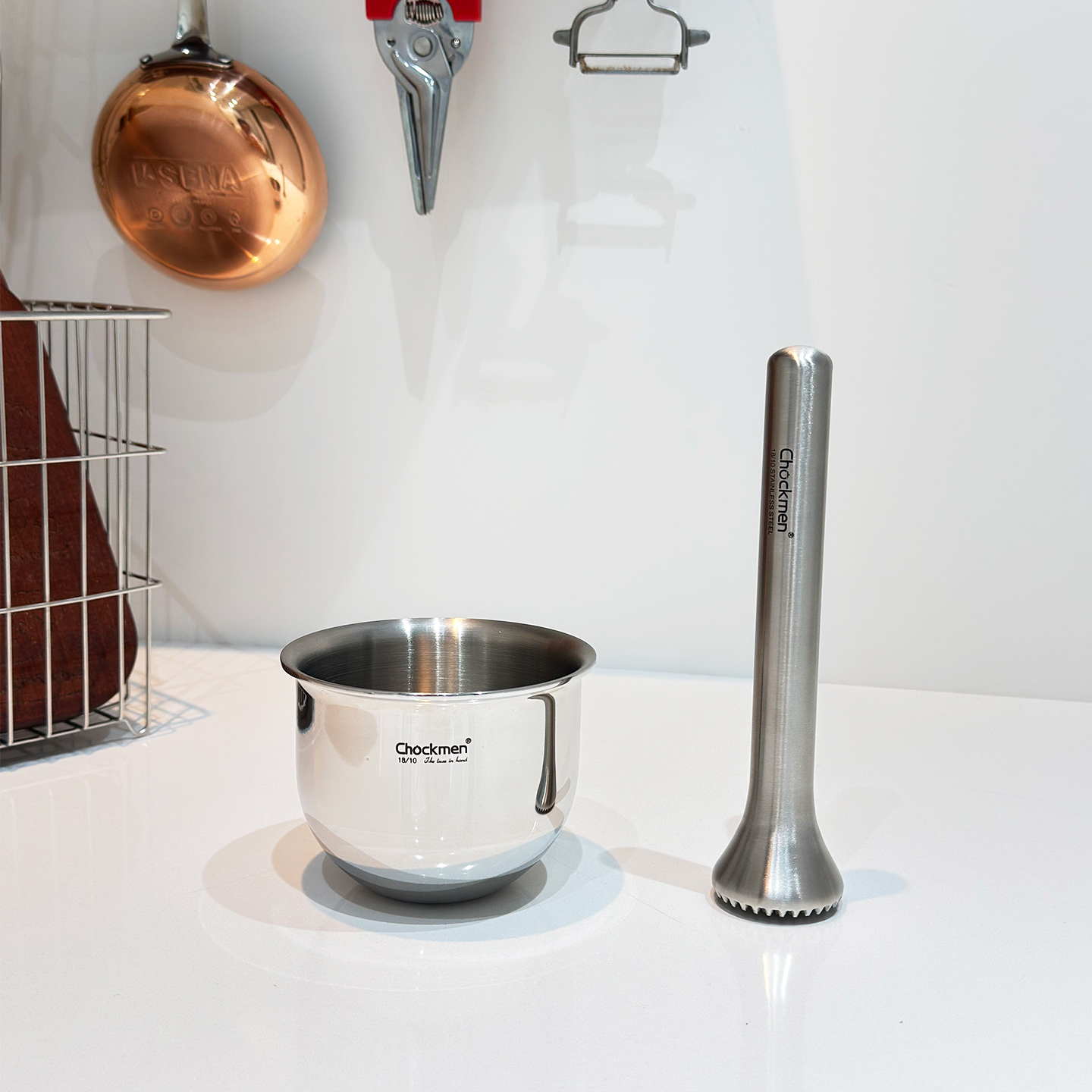 18/10不锈钢加厚实心捣蒜器石臼