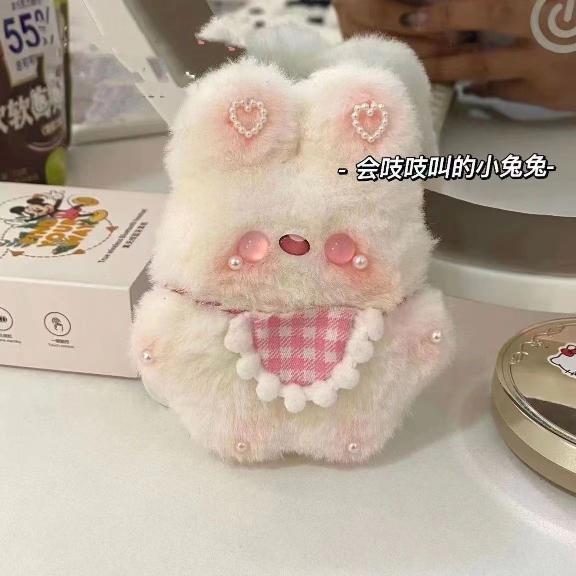 吱吱叫腮红小兔毛绒玩具