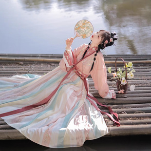 超仙中国风春秋新款 齐腰古装 汉服女原创晋制一片式 凌波仙子